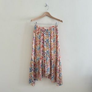 BA&SH Floral Print Midi Skirt Size Small
